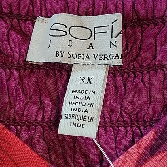 Sofia Vergara Bustier Floral Peasant Top 3X - Picture 9 of 12